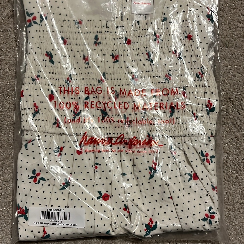 Hanna Andersson White and Red Floral Kids Dress